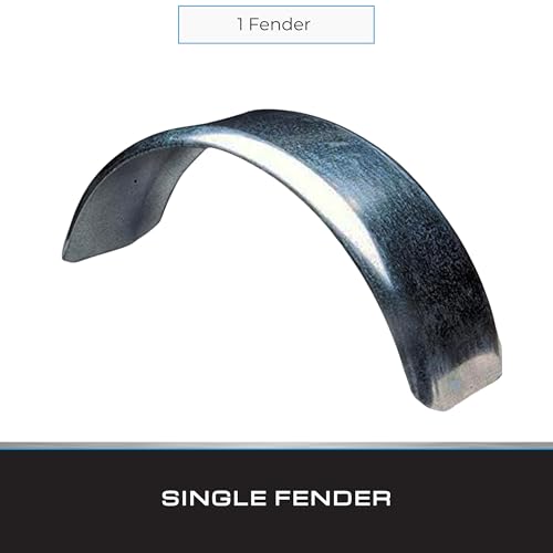 Tie Down Trailer Fender – Single Axle, 16 Gauge Galvanized Steel – For 12" Wheel Tire Assemblies – 23.5" L x 7" W x 6.5" H (1 Single Replacement Fender) - size: 23" x 7" x 6.5", style: 1 Fender