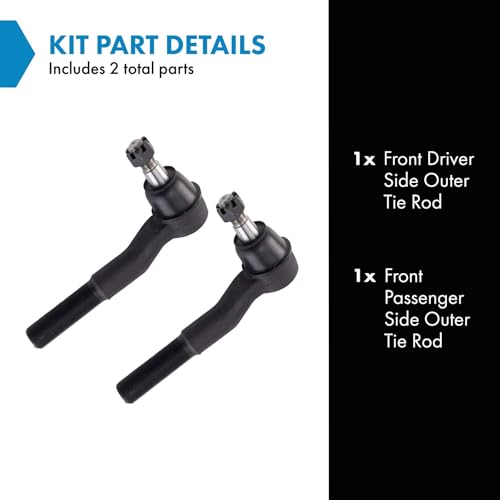 TRQ Front Outer Tie Rod Set 2 Piece - style: PSA29069