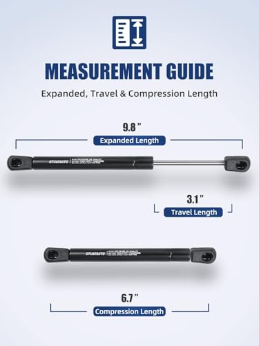 OTUAYAUTO 10 inch Gas Strut - 178N/40Lbs Universal Lift Support - C1609322 Gas Shocks for Tool Box, Truck Cap, Cabinet, RV Door