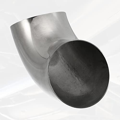 X AUTOHAUX 2pcs OD 4.5" 90° Mandrel Bend Elbow Stainless Steel Exhaust Tube - size: 4.5"