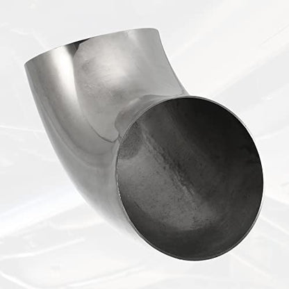 X AUTOHAUX 2pcs OD 4.5" 90° Mandrel Bend Elbow Stainless Steel Exhaust Tube - size: 4.5"