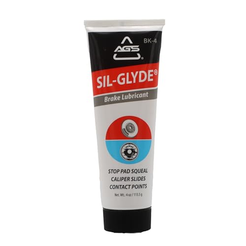 AGS SIL-Glyde 4 oz Tube Silicone Based Brake Assembly Lubricant for Eliminating Disc Brake Squeal - Moisture Proof, Heat Resistant, Rust and Corrosion Protector - size: 4oz