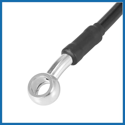 Universal 140cm 55.12" Motorcycle Brake Clutch Oil Hose Line Pipe Hydraulic Reinforced Stainless Steel Braided Black Item Replacement