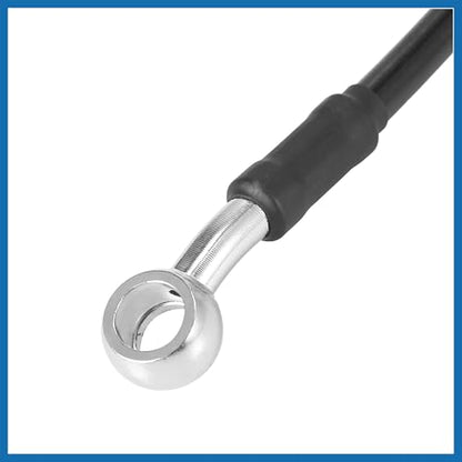 Universal 140cm 55.12" Motorcycle Brake Clutch Oil Hose Line Pipe Hydraulic Reinforced Stainless Steel Braided Black Item Replacement