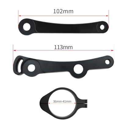 Universal Motorcycle Headlight Housing Bucket Kit, 5.75 Inch, CNC Aluminum, with 36mm41mm Fork Tube Brackets, Fit Cafe Racer Bobber Chopper Harley Sportster Dyna, Matte Black