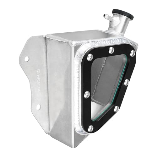 NICECNC Aluminum Radiator Reservoir Expansion Tank, Black - color: black