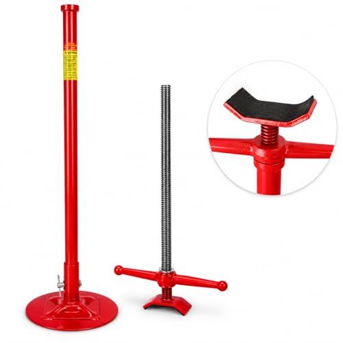 Stark USA Under Hoist Support Lift Jack Stand Wide Base 1/2 Ton 1,000 lbs Capacity Spin Handle, Self-Locking Threaded Screw, for Vehicle Lifting & Support