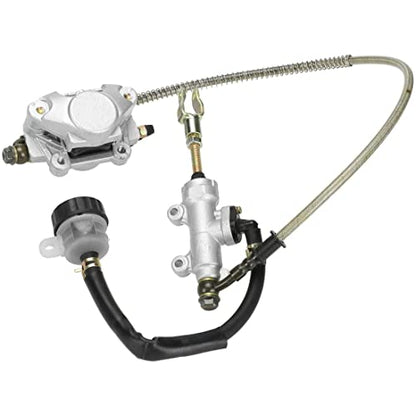 FVRITO Rear Foot Disc Hydraulic Brake Master Cylinder Caliper Assembly for 150cc 200cc 250cc Taotao Coolster Roketa Vitacci Peace SunL RPS Icebear Chinese Go Kart ATV Quad 4 Wheeler Dune Buggy