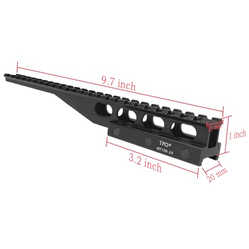 24-Slot Picatinny Rail Riser Mount (1"/0.83"/0.5" Height), 10" Length Flat Top Mount Adapter and Optics Riser Mount - style: High - 1"