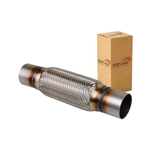 Exhaust Flex Pipe Universal Type 100% Stainless Steel For Heavy Duty and Cars (1 PC, 2.25X8X12) - size: 2.25X8X12