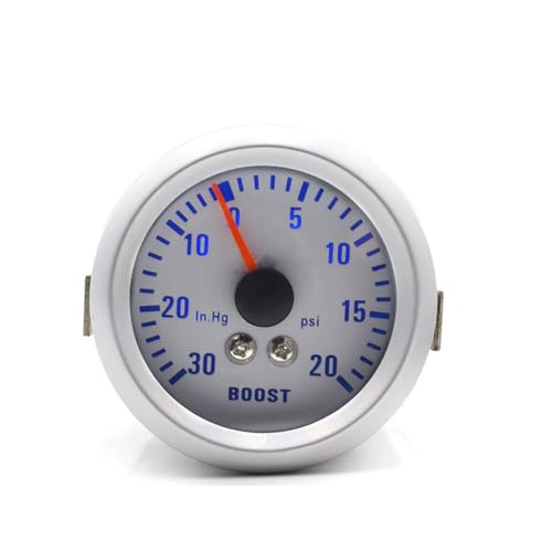 Boost Gauge, 2" 52mm LED PSI Turbo Boost Gauge Pressure Blue Light Universal 0~30in.Hg / 0-20PSI