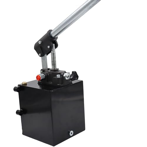 Spare Parts Holland - Single Acting Hydraulic Piston Hand Pump with Release Knob, Hand Operated Hydraulic Pump 3/8" NPTF Ports (1.5 CID 5 Qrt Tank (1.3 Gal) - size: 1.5 CID 5 Qrt tank (1.3 Gal)