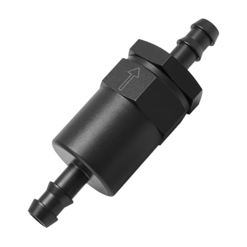 MDEOOSKY 3/8 Inch Billet Inline Fuel Filter, 30 Micron Aluminum Filter, High Flow Rate, Reusable Design - size: 3/8 inch