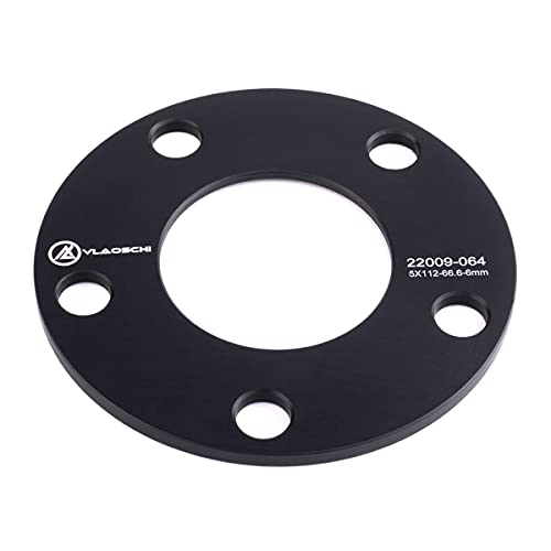 Black 5x100 Hubcentric Wheel Spacers (No Lip, 56.1mm Bore) 1/4 Inch (6mm) Compatible with Subaru 5 Lug for 1995-2022 Impreza |2005-2014 Outback | 2013-2022 BRZ |1998-2022 Forester - Pack of 2 - size: 6mm-Pack of 2