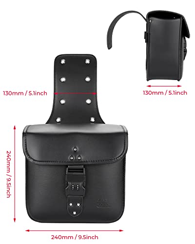KEMIMOTO Motorcycle Saddlebags with Secure Lock 15L (7.5Lx2) PU Leather - style: With Lock