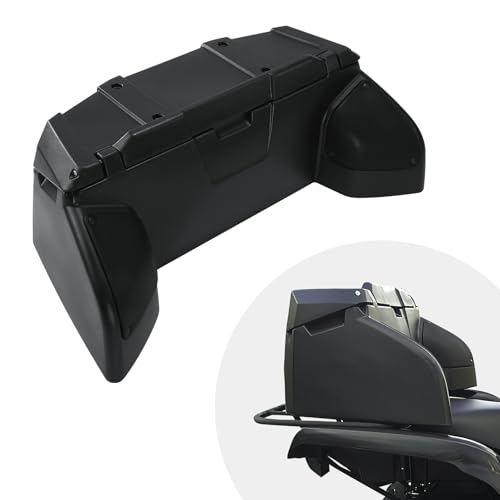TCMT 95L ATV Cargo Storage Box Rear Seat Rack Trunk Universial Fit For Polaris Honda Kawasaki Can-Am most ATV Vehicles with Tubular-style Rear Rack - color: Black 95L