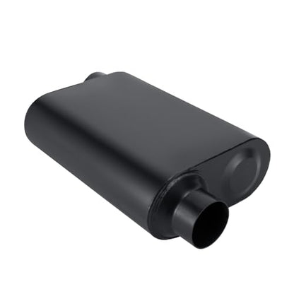 3 Muffler 40 Series Dual Chamber 3" Universal Performance Muffler 3 inch Exhaust,Aggressive Deep Sound,Black(3" offset in/offset out/overall 18") - size: 3" offset in | 3" offset out | overall 18", style: OFF in | OFFout