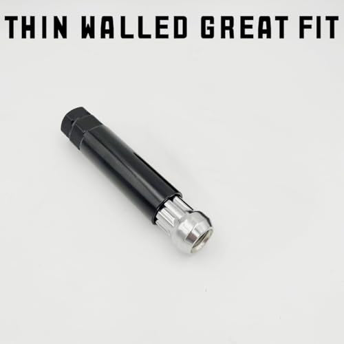 AUCELI 6 Point Spline Lug Nuts Key Tuner Socket Tool, Automotive Wheel Lock Removal Kit for Wrench with 3/4” & 13/16" Hex, Compatible with 12x1.5 12x1.25 1/2" x20 Thread Size, Universal Fit（Black） - color: Black