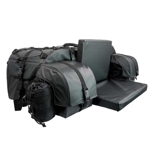 ATV TEK Arch Series Oversized Rear Rack Utility Pack, Padded ATV Cargo Bag with Spacious Compartments, Seamless Seal Design, Steel Frame Support, Waterproof ATV Bag for Gear Storage. - color: Black