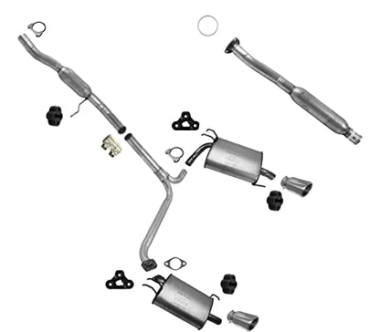 Complete Dual Muffler Exhaust Pipe System Replaccement Parts For 2004 2005 2006 2007 2008 Acura TSX 2.4L