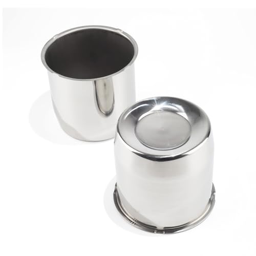 2Pcs 5.15" Stainless Trailer Wheel Center Caps, 4.92" H Chrome - color: Chrome, size: 5.15" Hub 4.92" H