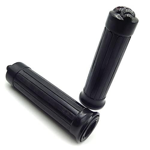 XKMT-Skull Style Hand Grips 1" Handlebar Compatible with H-D XL 883 Hugger Sportster Cruiser Black [B0125VOQ4W]