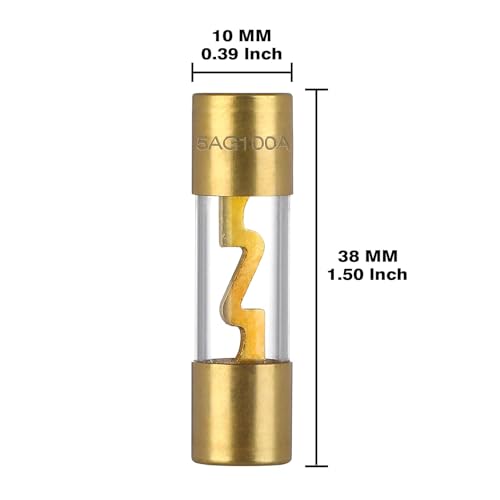 VEXUNGA 4-8 Gauge AWG Inline 100 Amp Fuse Holder with 100A AGU Fuses for Car Audio Alarm Amplifier Subwoofer in-line Fuse Holders (100Amp) - size: 100A