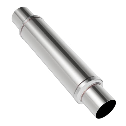 3 inch Universal Mufflers Single Chamber, 3.00” Center In / 3.00” Center Out, 21" Overall Length Straight-Through Mild Steel Performance Muffler, Suitable for Cars and Trucks(3''Inlet/Outlet) - color: Center In / Center Out, size: 3''