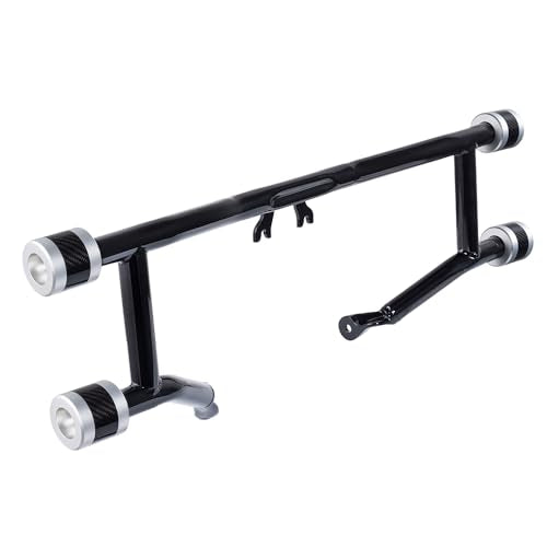Advanblack Protek Two Step Highway Peg Crash Bar with CNC Slider Fit for 2014-2025 Harley Touring Road Glide Street Glide Electra Glide – Engine Guard Performance Upgrade (Silver CNC w/Carbon Inlay) - color: Silver CNC w/ Carbon Inlay