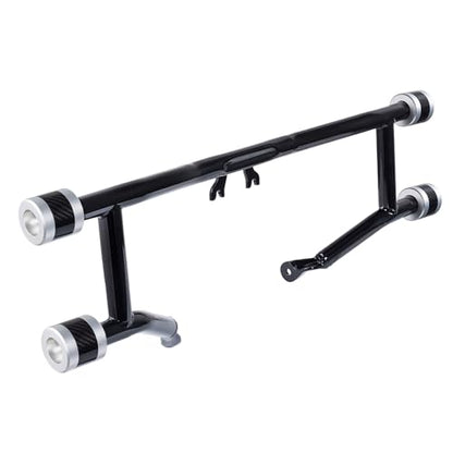Advanblack Protek Two Step Highway Peg Crash Bar with CNC Slider Fit for 2014-2025 Harley Touring Road Glide Street Glide Electra Glide – Engine Guard Performance Upgrade (Silver CNC w/Carbon Inlay) - color: Silver CNC w/ Carbon Inlay