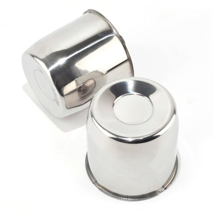 2Pcs 4.25" Stainless Trailer Wheel Center Caps, 4.11" H Chrome - color: Chrome, size: 4.25" Hub 4.11" H