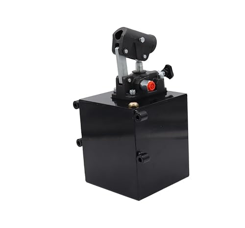 Spare Parts Holland - Single Acting Hydraulic Piston Hand Pump with Release Knob, Hand Operated Hydraulic Pump 3/8" NPTF Ports (1.5 CID 5 Qrt Tank (1.3 Gal) - size: 1.5 CID 5 Qrt tank (1.3 Gal)
