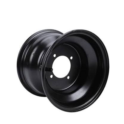 18X9.50-8 ATV Wheel Rim, 8 Inch Black Paint Coating High Strength Steel Rear Wheel Rim Hub with 4 Bolts Holes for Go Kart Quad Dirt Bike Ride On Mower