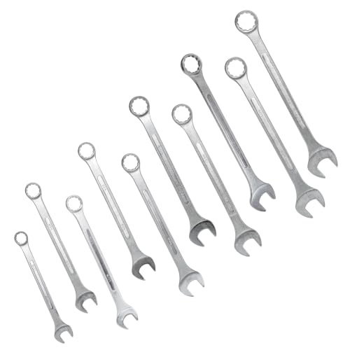 Jumbo Combination Wrench Set, 10-Piece SAE (1-5/16"-2"), Chrome Plated, Green Storage Bag - WITH ODD Sizes (1-11/16", 1-13/16"), Complete Coverage for Specialty Applications - color: 10-piece Sae (1-5/16"-2"), Chrome