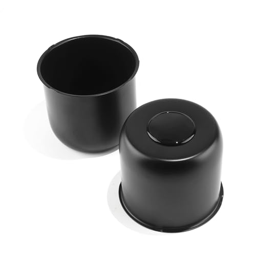 2Pcs 4.9" Stainless Trailer Wheel Center Caps, 4.47" H Matte Black - color: Matte Black, size: 4.9" Hub 4.47"H