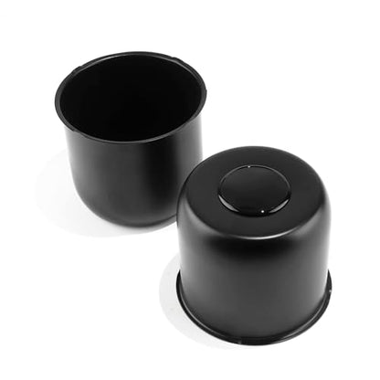 2Pcs 4.9" Stainless Trailer Wheel Center Caps, 4.47" H Matte Black - color: Matte Black, size: 4.9" Hub 4.47"H