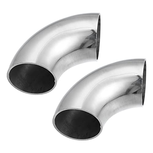 X AUTOHAUX 2pcs OD 1.5 Inch 90 Degree Mandrel Bend Elbow SS304 - size: 1.5"