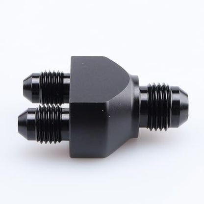 AC PERFORMANCE -6 AN In to -4 AN Out Y Block Splitter Fuel Fitting Aluminum Black - color: Black, size: 6AN to 2 x 4AN