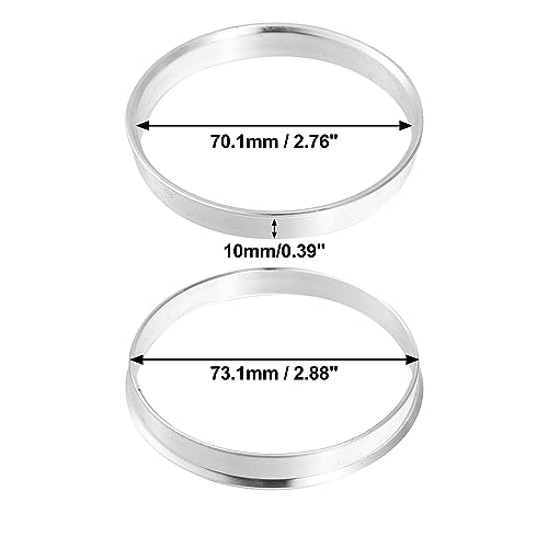 X AUTOHAUX 4pcs OD 73.1mm to ID 70.1mm Aluminum Alloy Car Hub Centric Rings Wheel Bore Center Spacer - size: 70.1mm