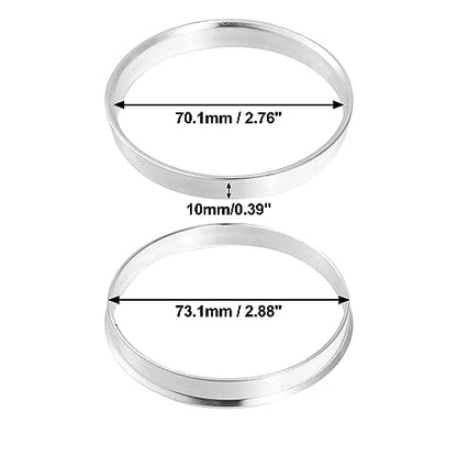 X AUTOHAUX 4pcs OD 73.1mm to ID 70.1mm Aluminum Alloy Car Hub Centric Rings Wheel Bore Center Spacer - size: 70.1mm