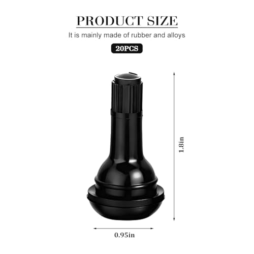 20PCS TR415 Car Tubeless Valve Stems, Rubber Snap-in Standard Vehicle Tire Stem, Automotive Wheel Air Valve Replacement of Tubeless Rim Holes, Universal for SUV RV Truck