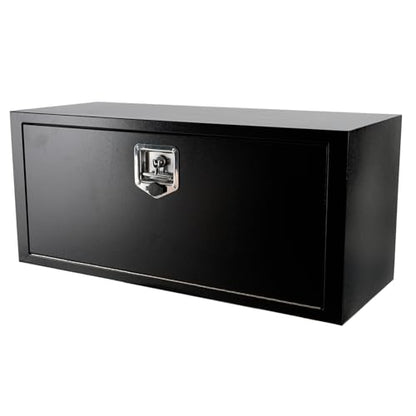 36"X14"X16" Underbody Steel Utility Truck Toolbox Black Heavy Duty Steel Trailer Box Pick Up Truck Tool Box Storage Organizer w/Lock & Keys - size: 36"x14"x16"