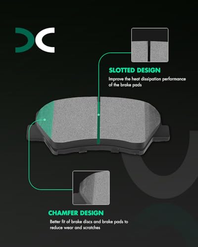 SCITOO 8pcs Brakes Pads Set Semi-Metal Fit For Hyundai For Elantra 2011-16 - size: Front D1595 & Rear D1544 [8PCS]