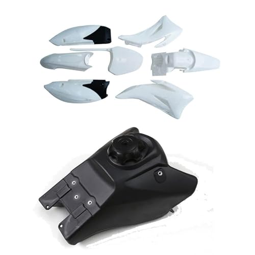 ABS Plastic Fender Fairing Body Work Kit + Gas Fuel Tank For TTR110 TTR 110 TTR110E Pit Pro SSR170 SDG Motorcycle Pit Dirt Bikes Full Fairing Kit 110cc 140cc 150cc 125cc (White) - color: White