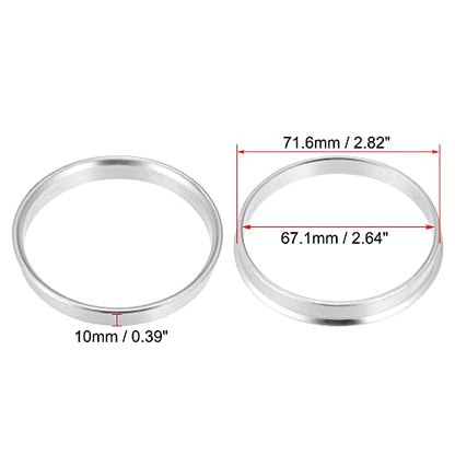 X AUTOHAUX 4pcs OD 71.6mm to ID 67.1mm Aluminium Alloy Hub Centric Rings - size: 67.1mm