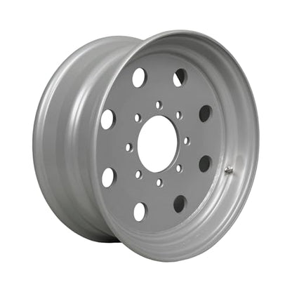 17.5x6.75 Trailer Wheel - 8 Lug 8x6.5 Bolt Pattern - +0.50 Offset - Silver Mod Steel Rim - Heavy Duty Replacement for Equipment, Gooseneck and Flatbed Trailers