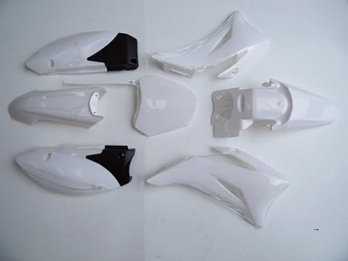 ABS Plastic Fender Fairing Body Work Kit + Gas Fuel Tank For TTR110 TTR 110 TTR110E Pit Pro SSR170 SDG Motorcycle Pit Dirt Bikes Full Fairing Kit 110cc 140cc 150cc 125cc (White) - color: White