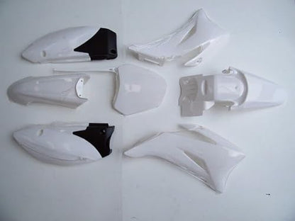 ABS Plastic Fender Fairing Body Work Kit + Gas Fuel Tank For TTR110 TTR 110 TTR110E Pit Pro SSR170 SDG Motorcycle Pit Dirt Bikes Full Fairing Kit 110cc 140cc 150cc 125cc (White) - color: White