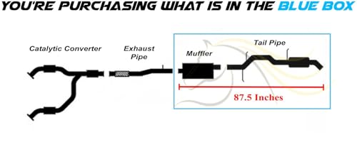 Exhaust Muffler and Tail Pipe Kit Compatible for Chevy Tahoe 2007-2014 5.3L | Stainless Steel | Northeastern Exhaust | Free Clamps and Hanger Included | Direct-Fit Replacement