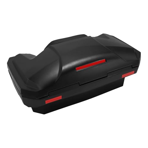 TCMT 96L ATV Storage Box Rack Basket Rear Cargo Trunk Luggage Tail Box with Backrest Universal - color: Black 96L-B